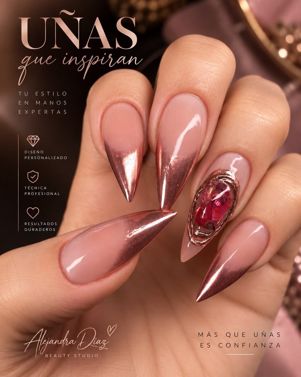 Stiletto con efecto espejo